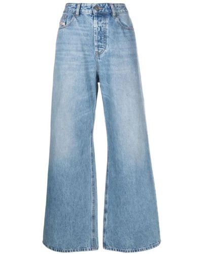 DIESEL Blaue jeans mit weiter beinform und lockerer pform