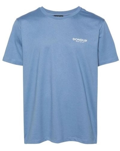 Dondup T-shirt e polo logo print celesti - Blu