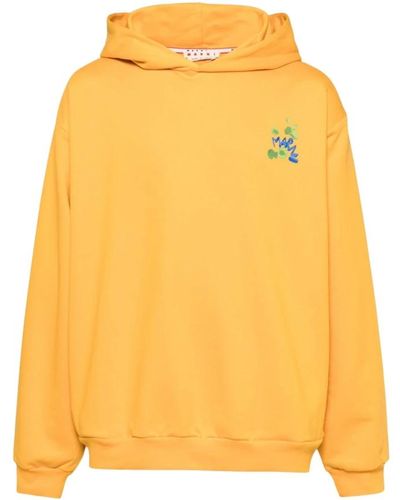 Marni Hoodie with dripping print - Giallo