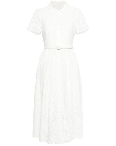 Self-Portrait Shirt Dresses - White