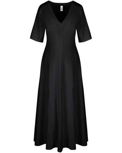 Bomboogie Cotton v-neck dress - Negro