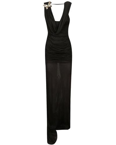 Blumarine Loose-Fit Sleeveless Long Dress - Black