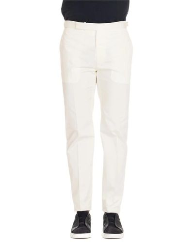 Tagliatore Trousers > slim-fit trousers - Blanc