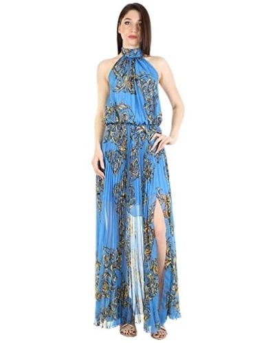 Versace Tag Maxi Kleid - Blau