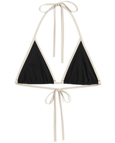 Totême Schwarzer streifenrand triangel bikini top