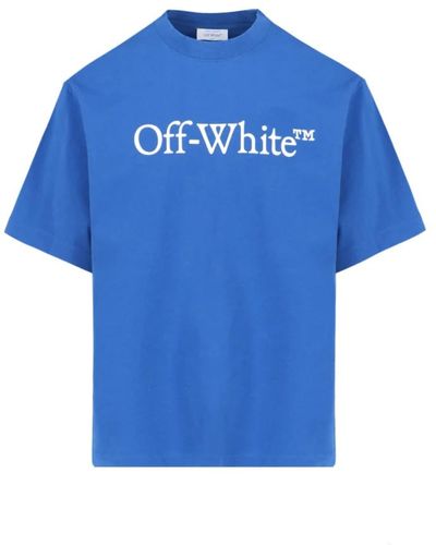 Off-White c/o Virgil Abloh Skate logo blaues baumwoll-t-shirt