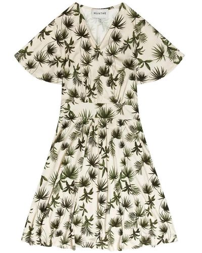 Munthe Vestido estampado oliva estilo kilisu - Blanco
