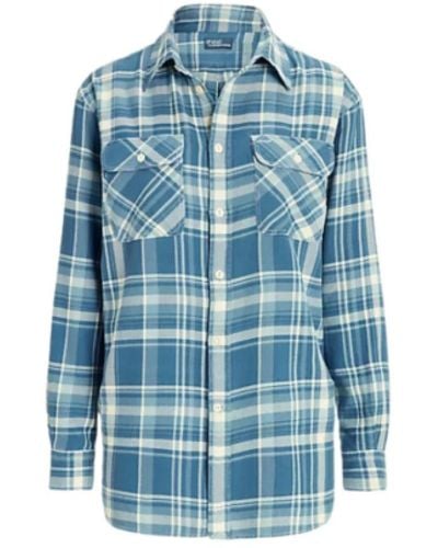 Ralph Lauren Camisa de algodón a cuadros - Azul
