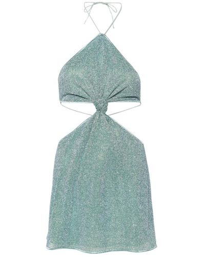 Oséree Vestido lurex verde agua - Azul