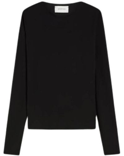 Sportmax Camiseta negra de jersey corte regular - Negro
