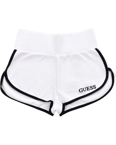 Guess Mini shorts con logo bordado - blanco