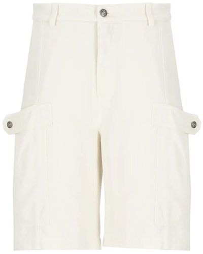 Palm Angels Weiße shorts mit gürtelschlaufen