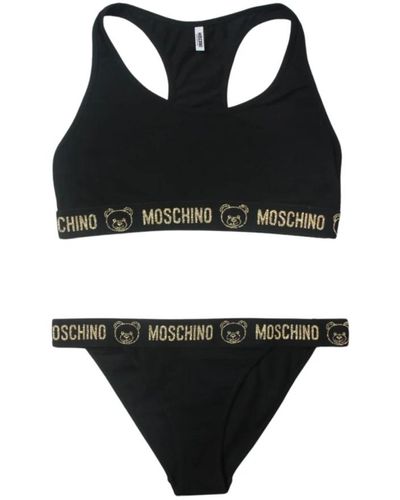 Moschino Conjunto de lencería negra con bandas elásticas - Negro