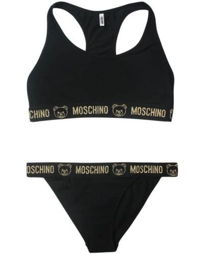 Moschino Schwarzes unterwäsche-set mit elastischen bändern