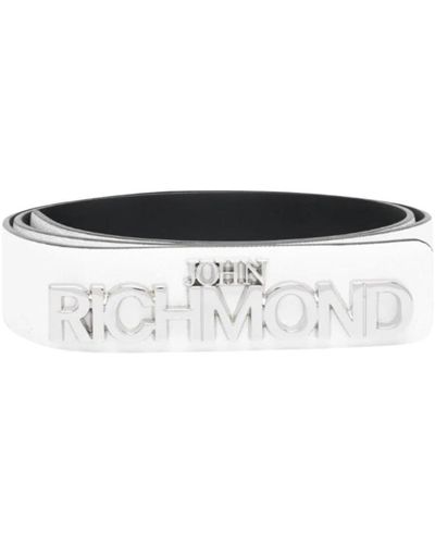 John Richmond Cintura di pelle con logo di lusso - Nero
