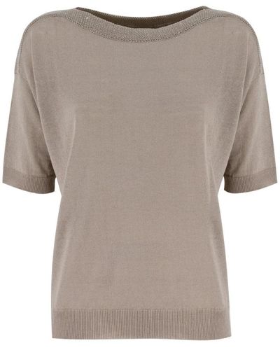 Le Tricot Perugia T-Shirts - Grey