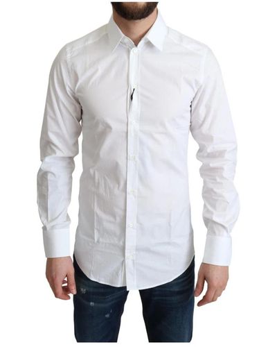 Dolce & Gabbana Chemise habillée blanche 100% coton pour hommes