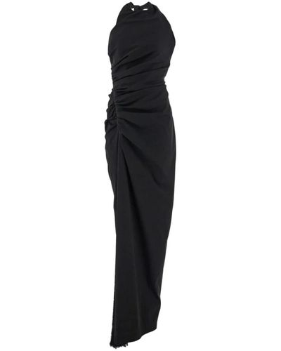 Ferragamo Schwarzes halterneck-kleid mit seitenschlitz