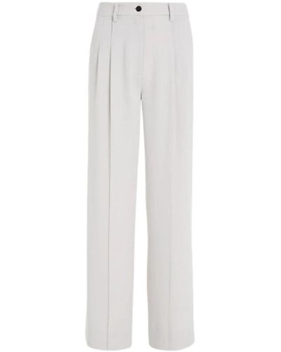 Calvin Klein Pantalón de pierna ancha de twill para mujer - Blanco