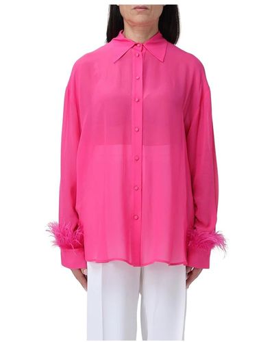 Pinko Georgette bluse mit federn o - Pink