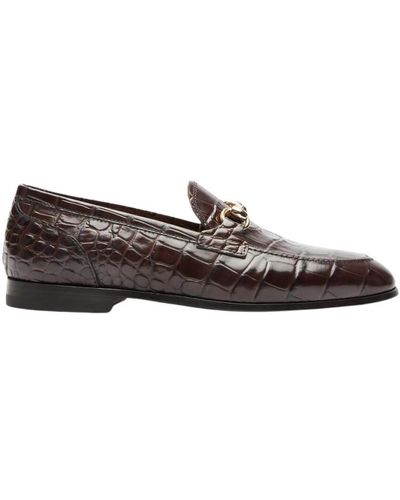 SCAROSSO Loafer aus krokodilleder,alessandra loafers mit horsebit-detail,handgefertigte schwarze horsebit loafers - Braun