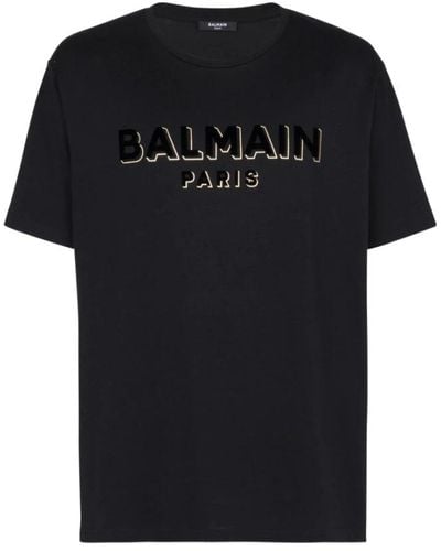Balmain Metallic flocked t-shirt - Schwarz