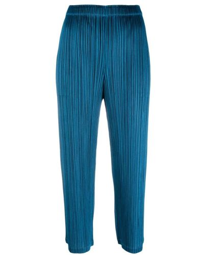 Issey Miyake Trousers > cropped trousers - Bleu