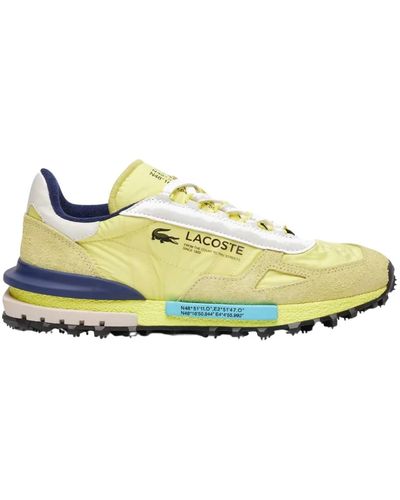 Lacoste Elite Active Textile LT Grn & Nvy Sneakers - Gelb