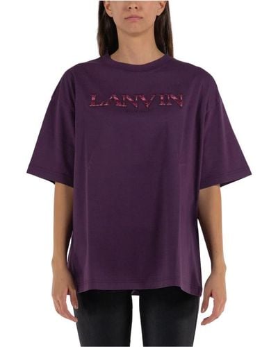 Lanvin Camiseta oversize bordada - Morado
