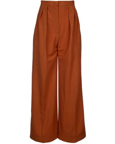 Harris Wharf London Pantalones oversize plisados para mujeres - Marrón