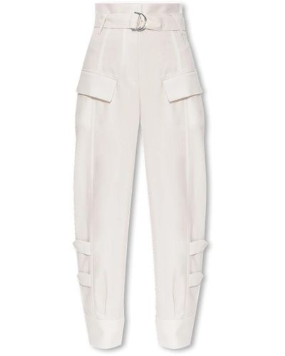 IRO Pantaloni cargo `marita` in lana crema - Bianco