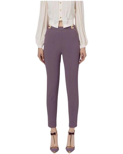 Elisabetta Franchi Trousers > skinny trousers - Violet