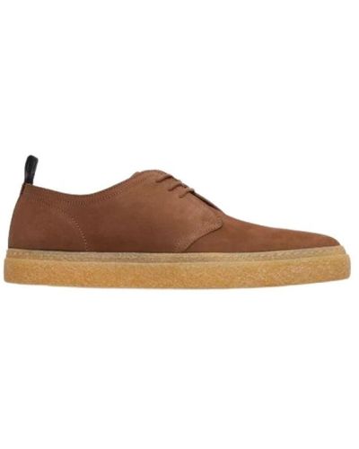 Fred Perry Linden suede creepers con motivo scozzese - Marrone
