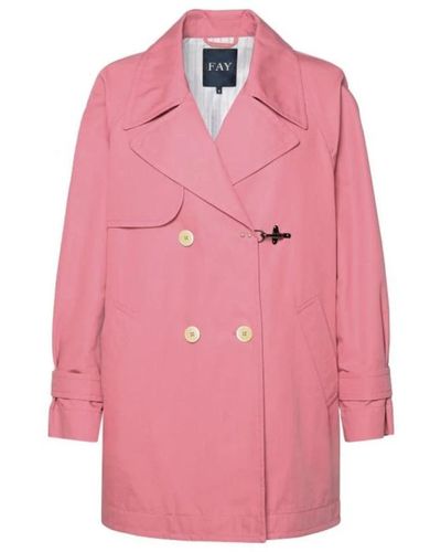 Fay Single-breasted coats - Pink