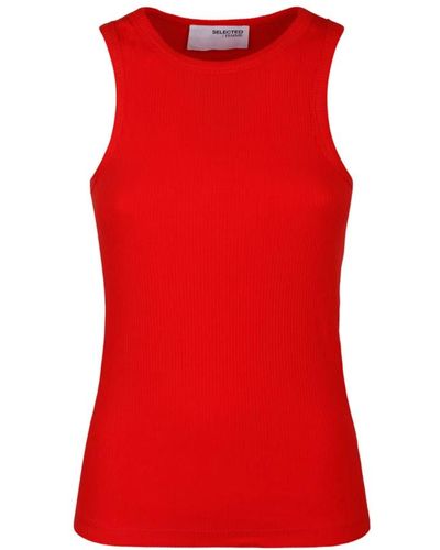 SELECTED Sleeveless tops - Rosso