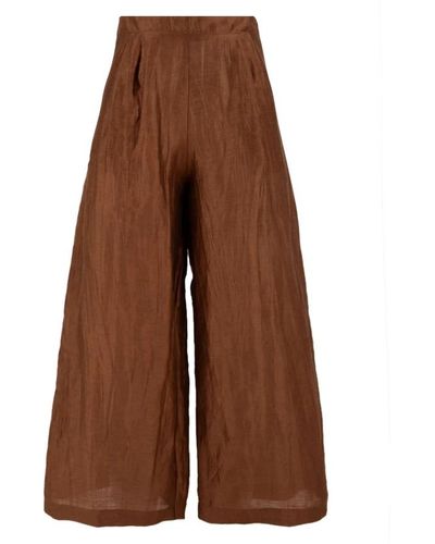 Akep Trousers > wide trousers - Marron