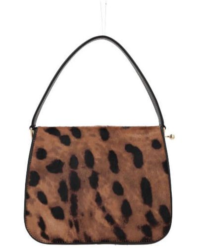 Ferragamo Handtasche mit animal-print und lederverzierungen - Braun