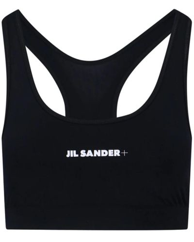 Jil Sander Top sportivo nero con logo