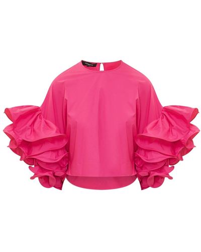 Rochas Elegant ruffled sleeve blouse - Pink