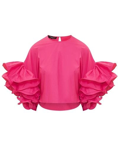 Rochas Elegant ruffled sleeve blouse - Rosa