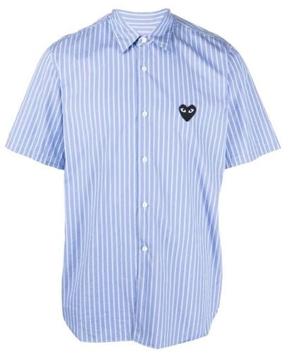 COMME DES GARÇONS PLAY Short Sleeve Shirts - Blue