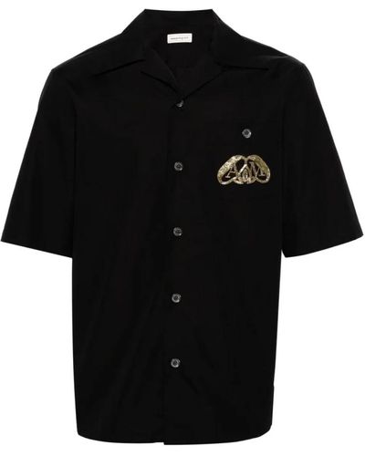 Alexander McQueen Schwarze hemden mit halbem siegel-logo