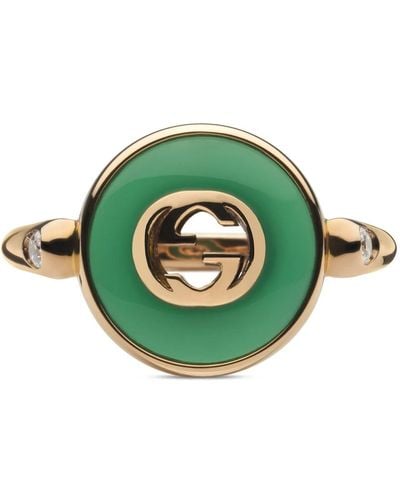Gucci Interlocking ring in roségold - Grün