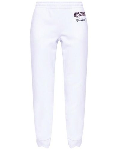 Moschino Logo-embroidered sweatpants - Blanco