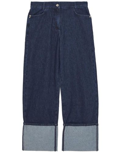Patrizia Pepe High-waist jeans mit umgeschlagenen säumen - Blau