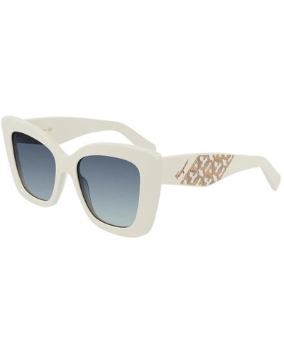 Ferragamo Ivory/blue shaded occhiali da sole sf1023s - Metallizzato