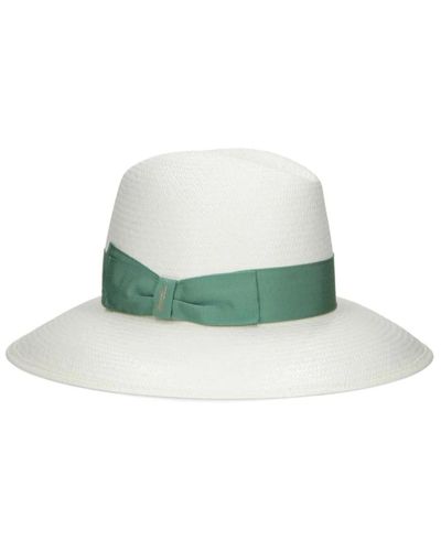 Borsalino Sombrero de paja verde con detalles de lazo