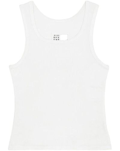 MM6 by Maison Martin Margiela Ribbed-knit tank top - Weiß