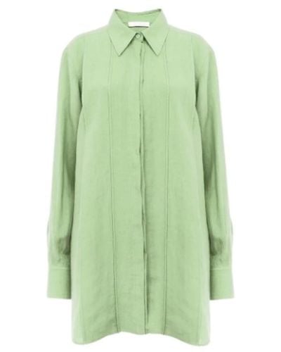 Chloé Hemdblusenkleid in mini-länge - Grün