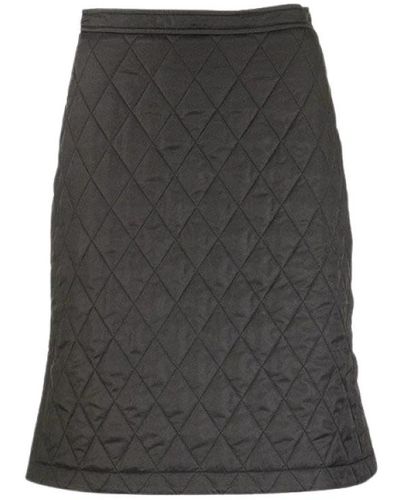 Burberry Diamond Quilted A-Linien Rock - Grau